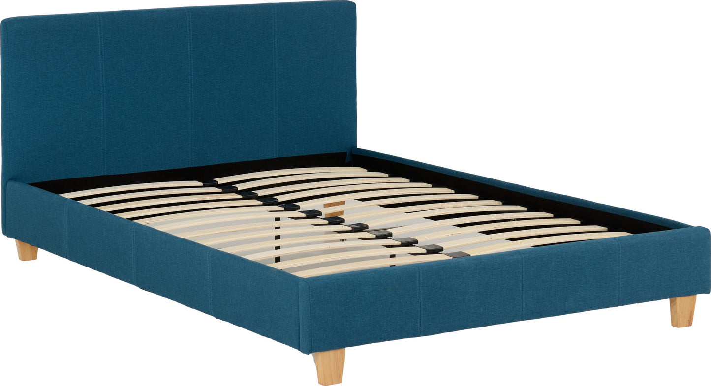 Prado 4'6" Bed - Petrol Blue Fabric