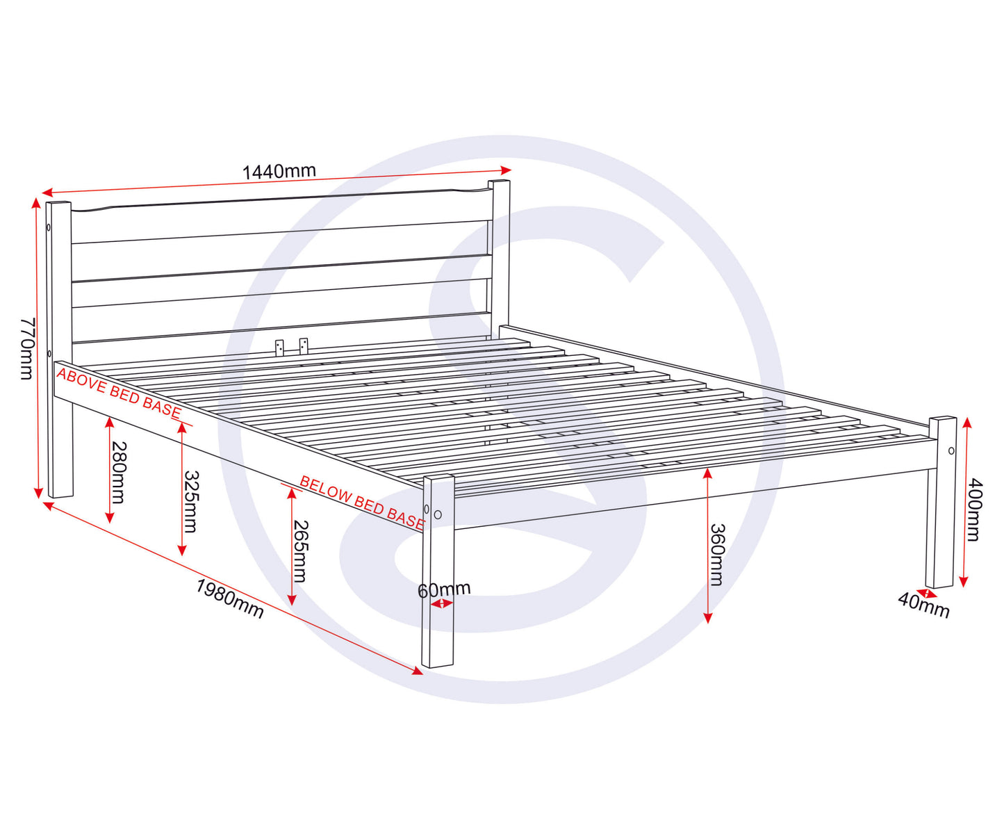 Panama 4'6" Bed - Natural Wax