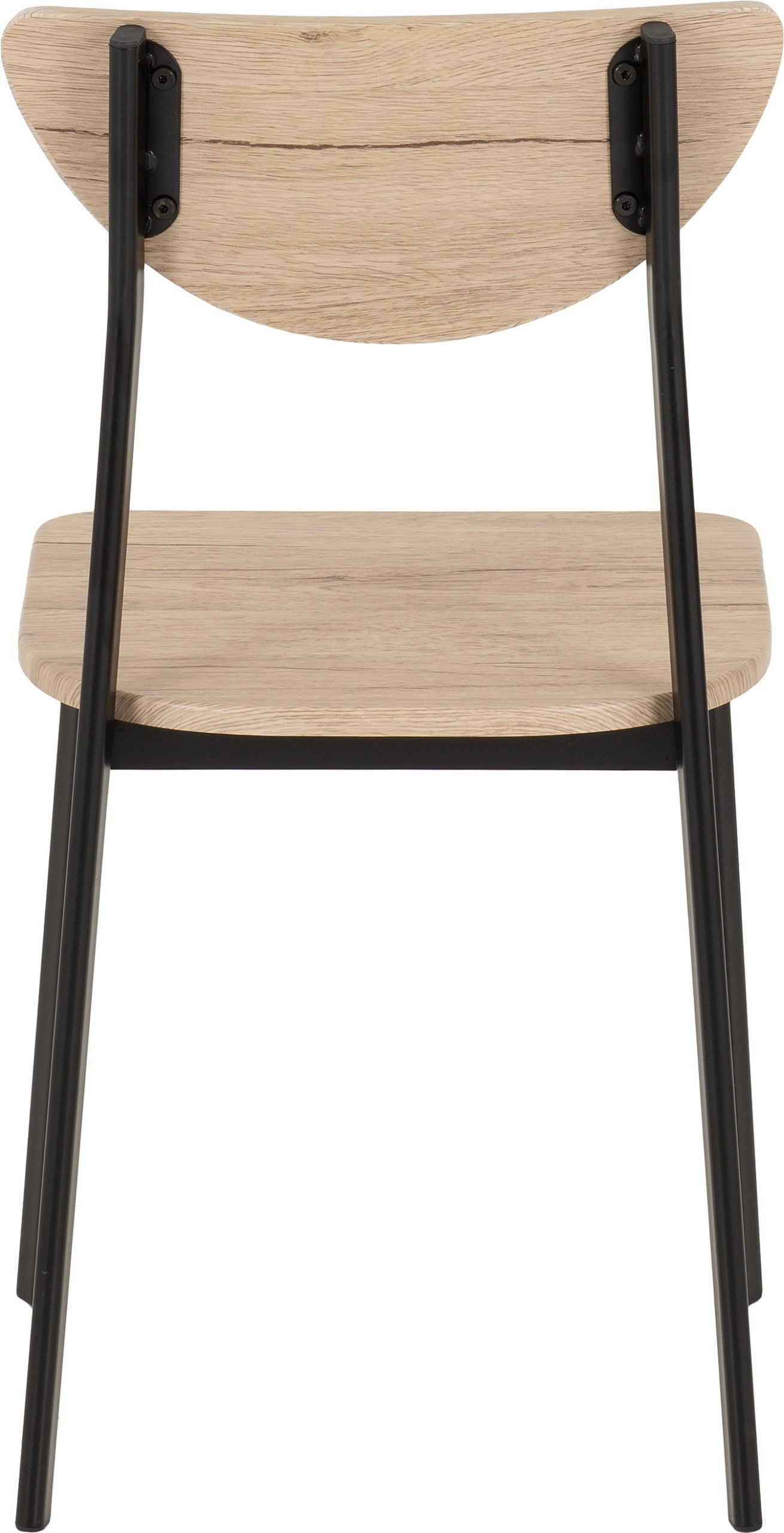 Riley Dining Chair (X2 Per Box) - Black/Light Oak Effect Veneer