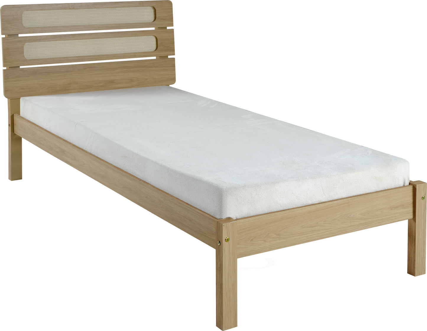 Santana 3' Bed - Light Oak/Rattan Effect