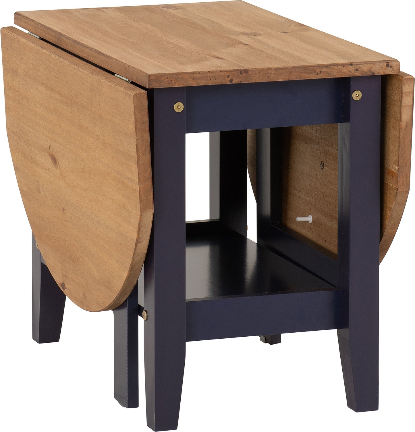 SANTOS DROP LEAF COFFEE TABLE - NAVY BLUE/DISTRESSED WAXED PINE