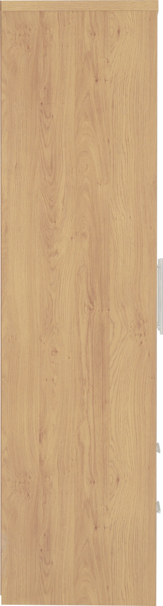 Seville 3 Door 2 Drawer Wardrobe - White Gloss/Light Oak Effect Veneer