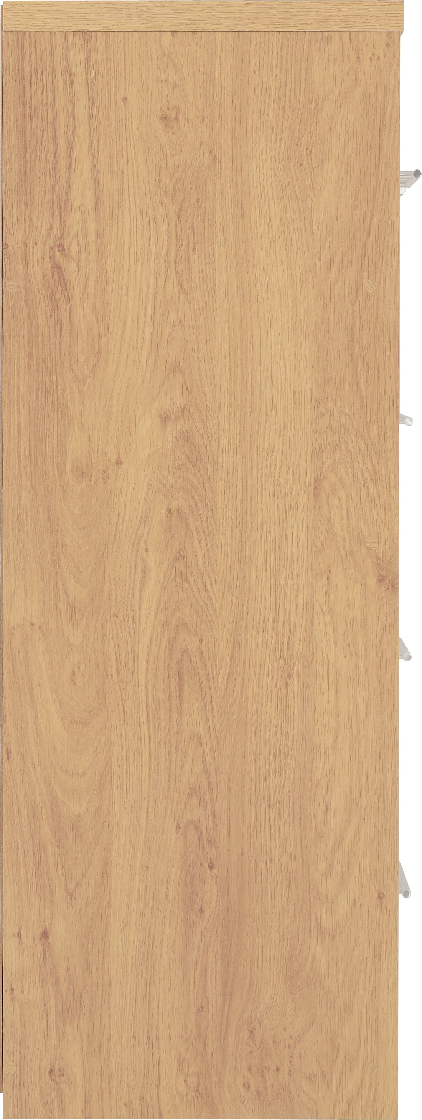 SEVILLE 3+2 DRAWER CHEST - WHITE GLOSS/LIGHT OAK EFFECT VENEER