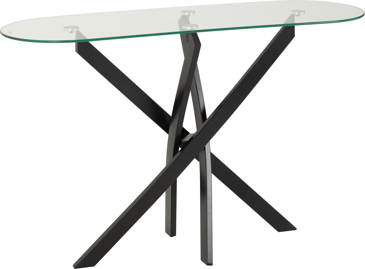 Sheldon Console Table - Clear Glass/Black