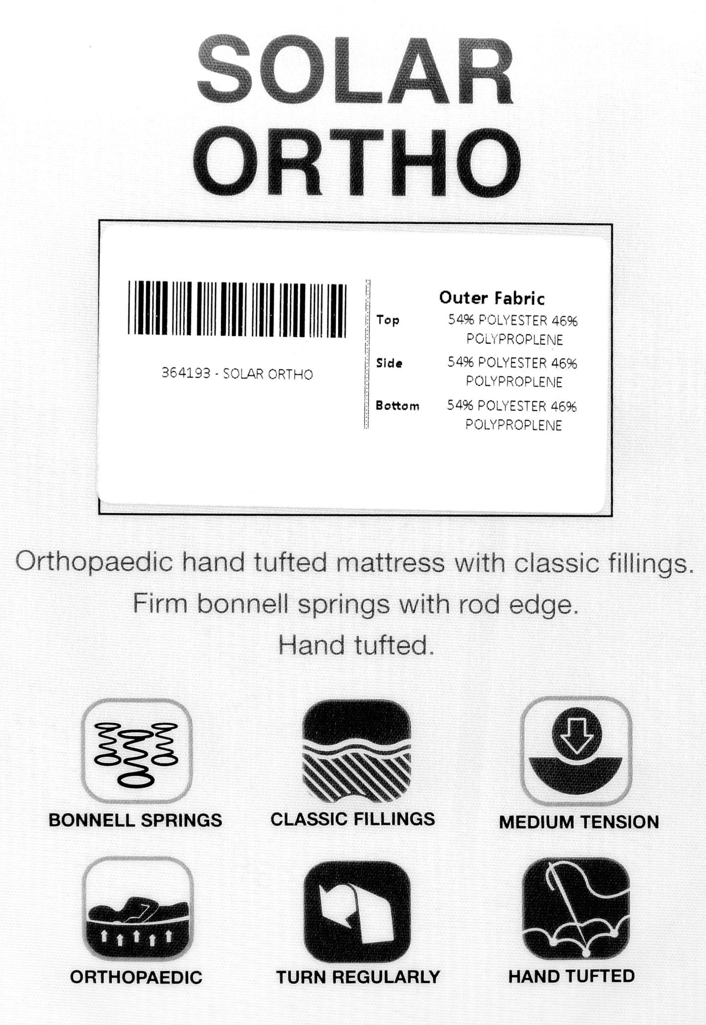 Solar 4'6" Mattress - Ivory