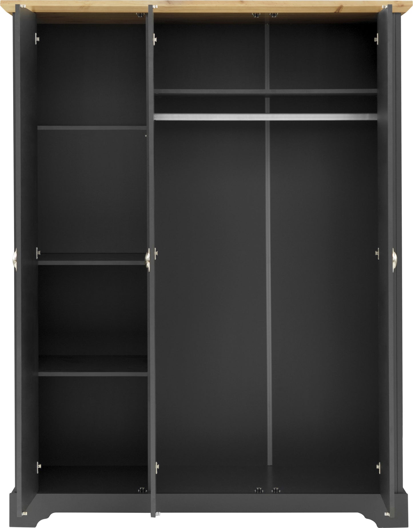 Toledo 3 Door Wardrobe - Grey/Oak Effect