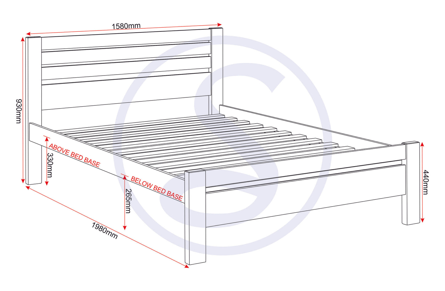 Toledo 5' Bed - Dark Grey