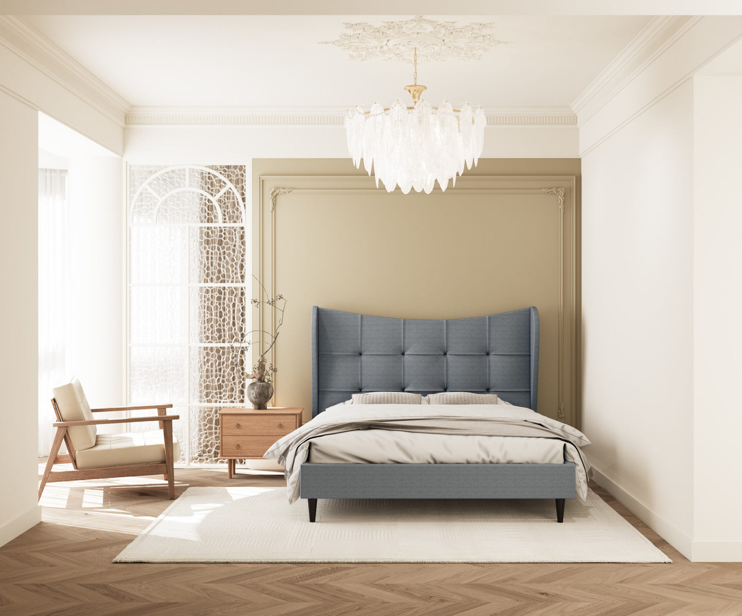 Verona 5' Bed - Grey Fabric
