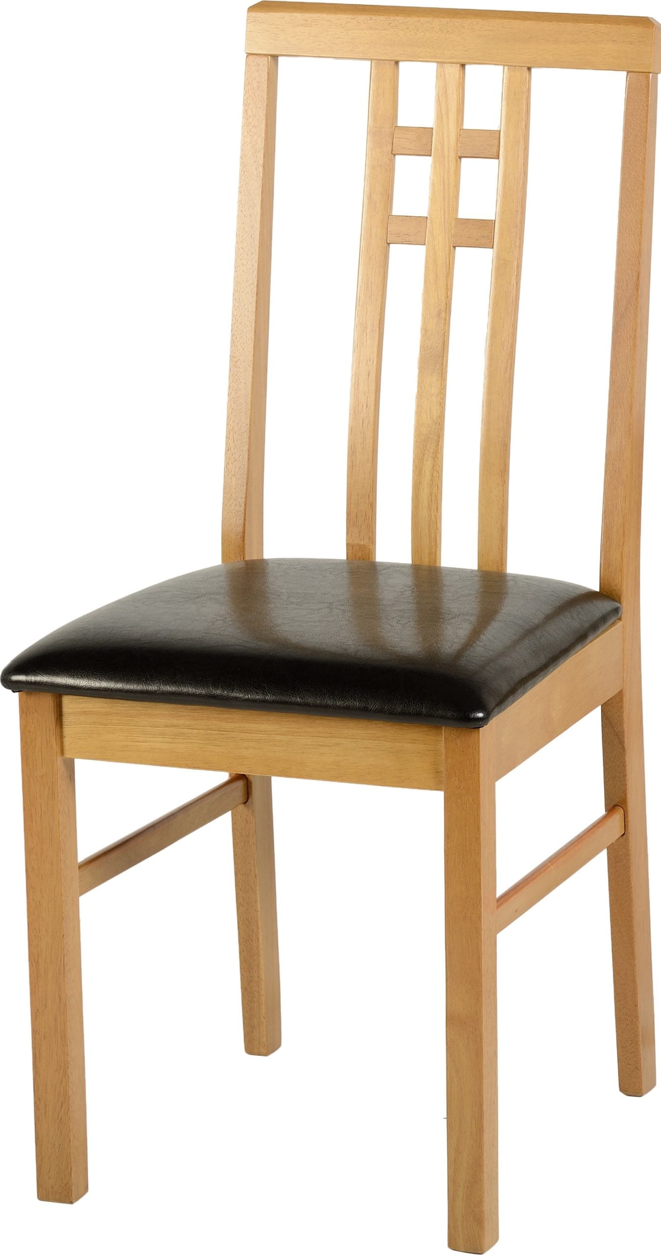 Vienna Dining Set (X2 Chairs) - Medium Oak/Brown Pu