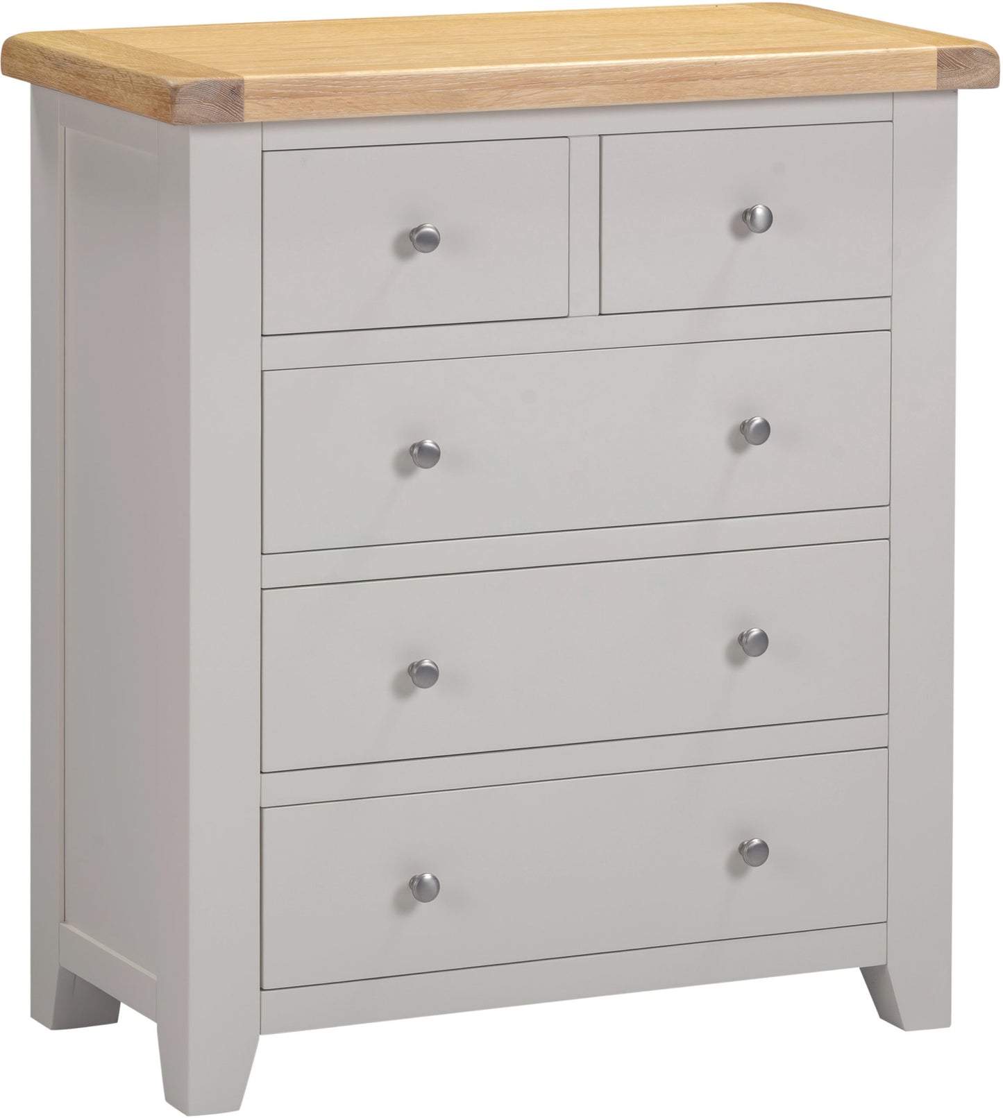 Windsor 3+2 Drawer Chest - Pebble Grey/Oak