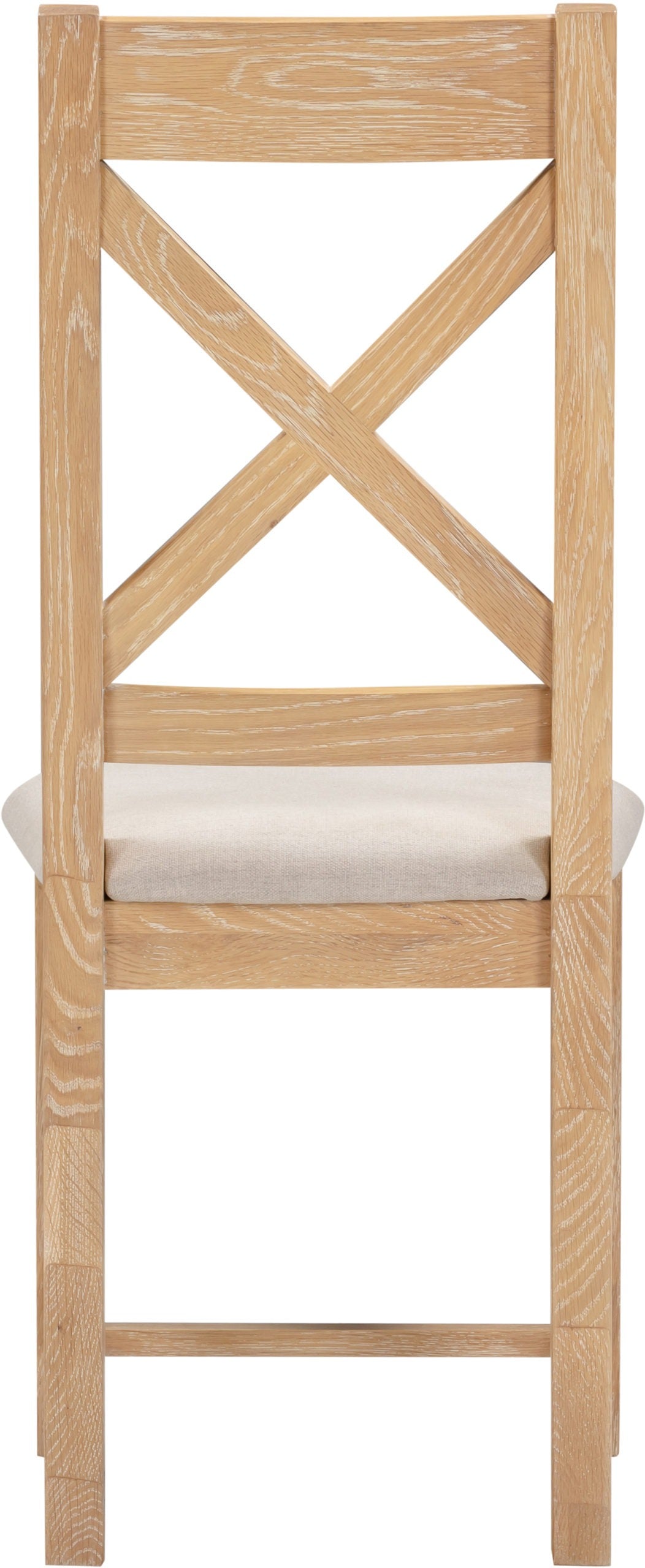 WINDSOR CROSS BACK DINING CHAIR (X2 PER BOX) - NATURAL OAK/OAT FABRIC
