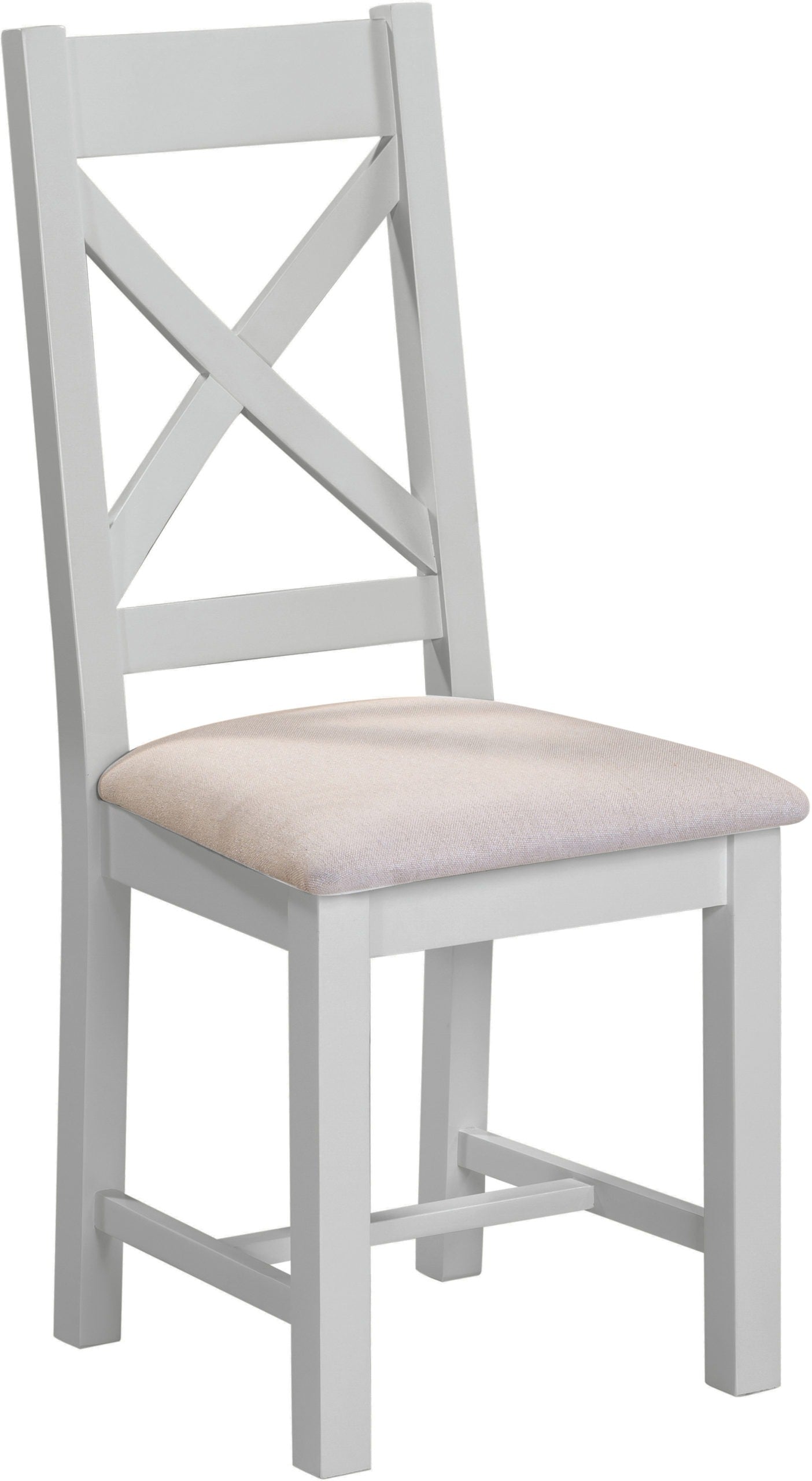 WINDSOR CROSS BACK DINING CHAIR (X2 PER BOX) - PEBBLE GREY/OAT FABRIC