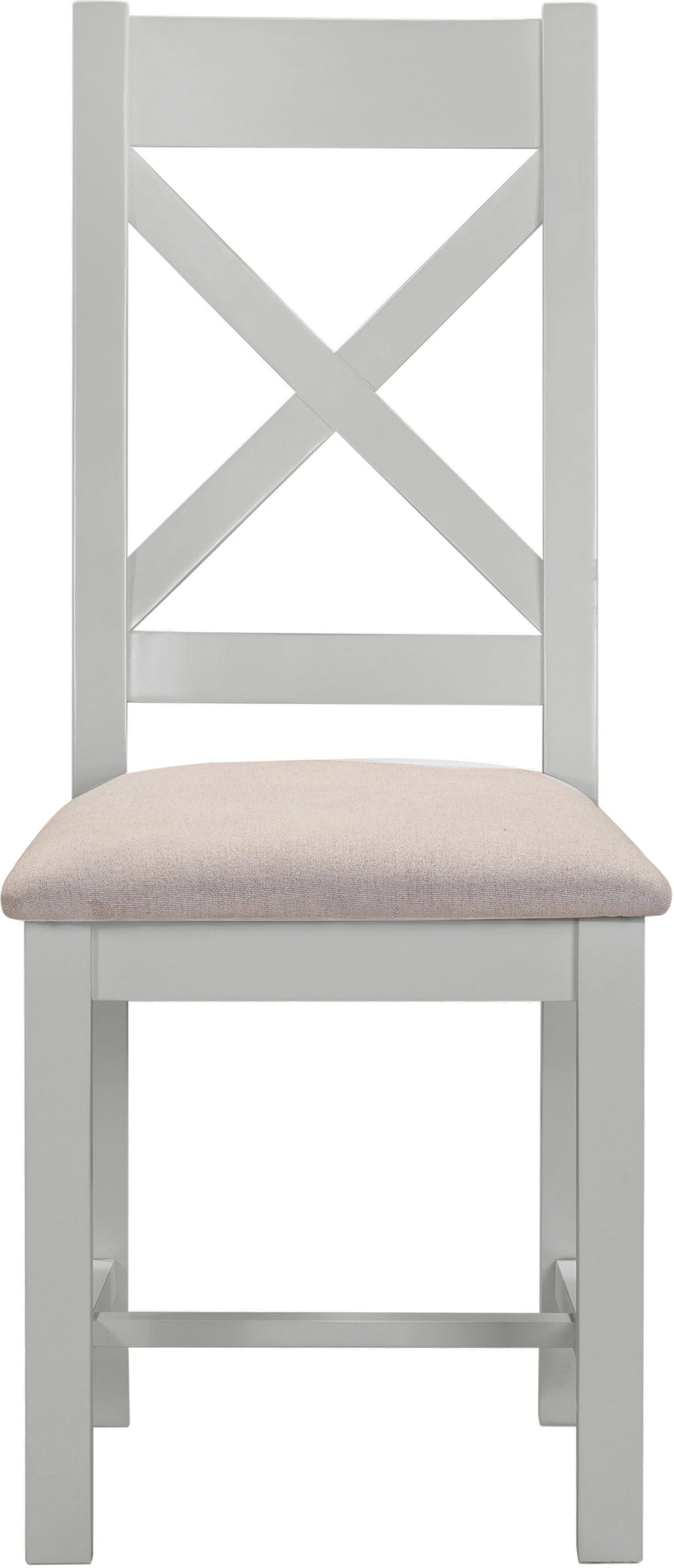 WINDSOR CROSS BACK DINING CHAIR (X2 PER BOX) - PEBBLE GREY/OAT FABRIC