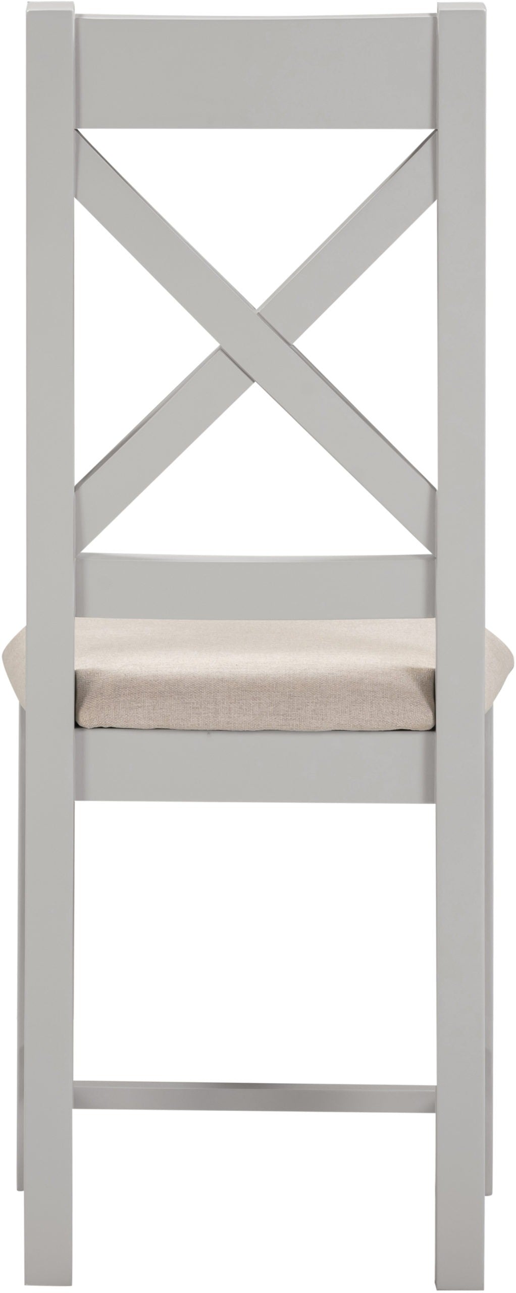 WINDSOR CROSS BACK DINING CHAIR (X2 PER BOX) - PEBBLE GREY/OAT FABRIC
