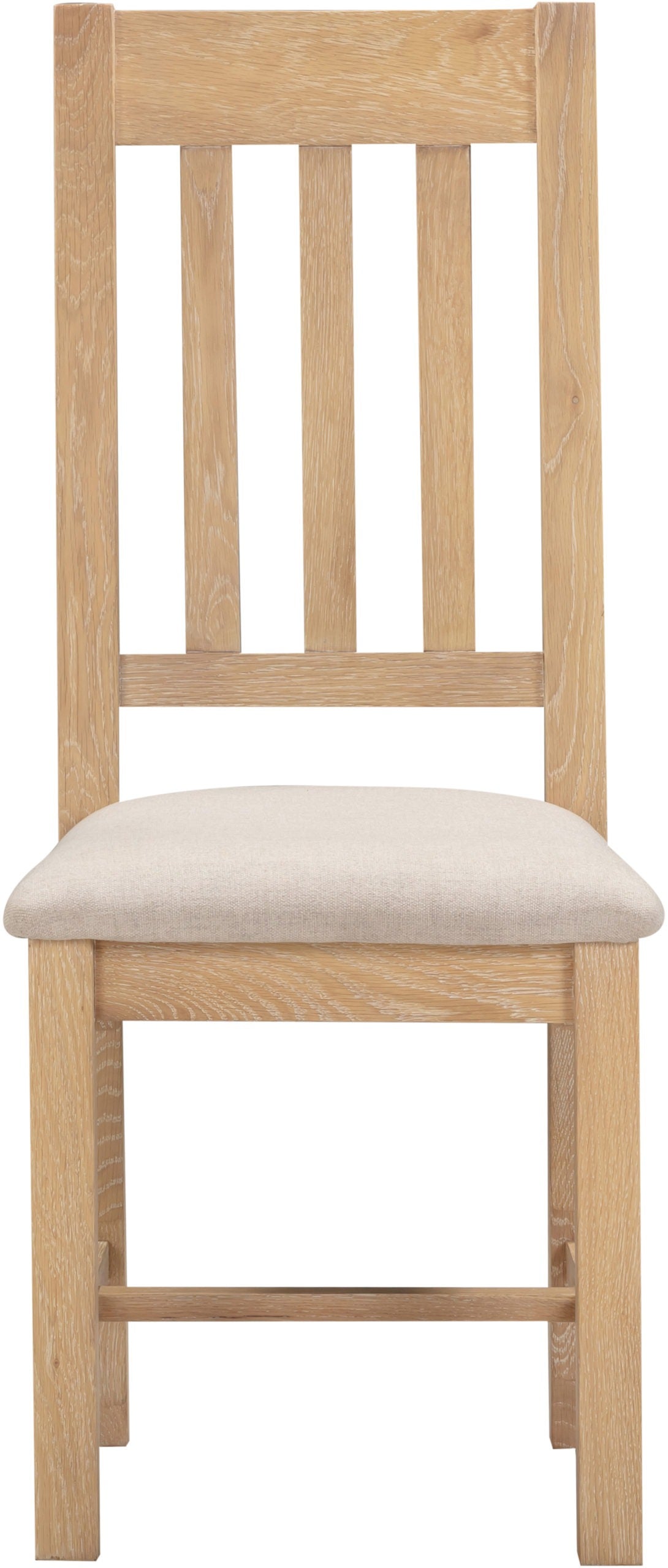 WINDSOR SLATTED DINING CHAIR (X2 PER BOX) - NATURAL OAK/OAT FABRIC