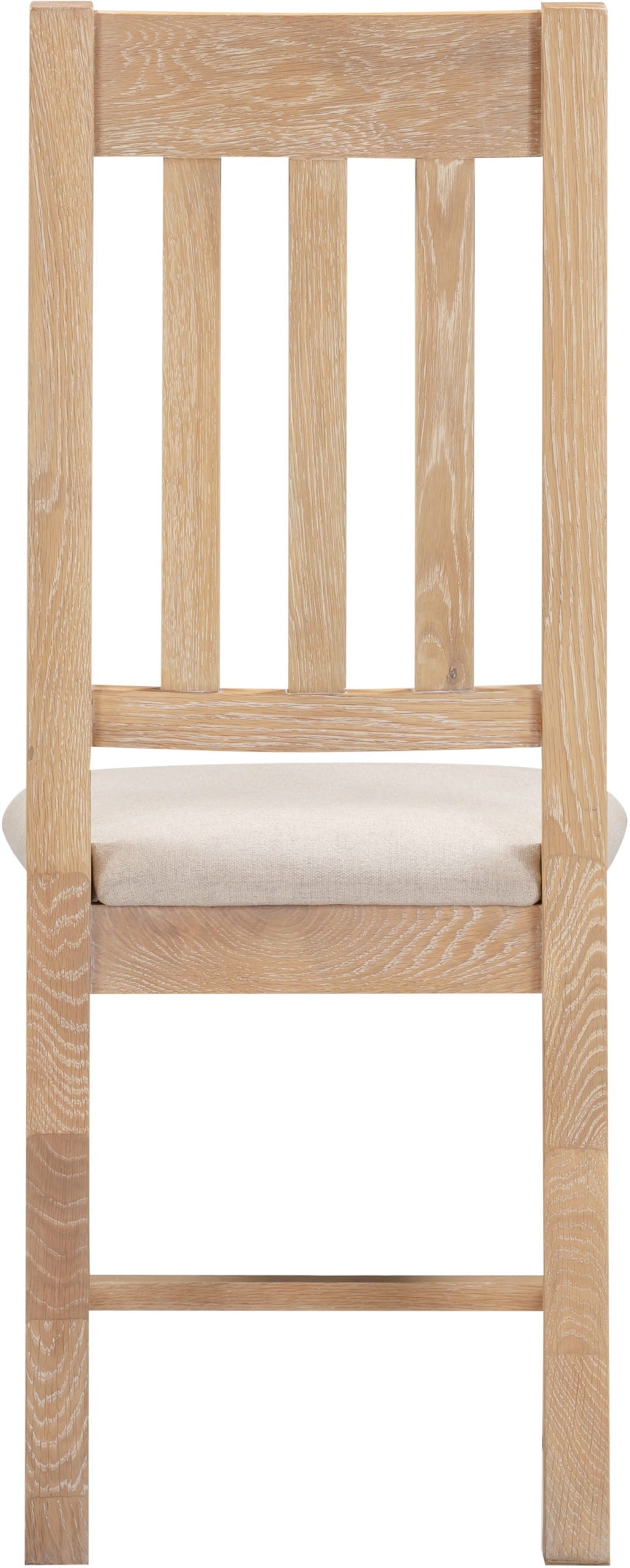 WINDSOR SLATTED DINING CHAIR (X2 PER BOX) - NATURAL OAK/OAT FABRIC
