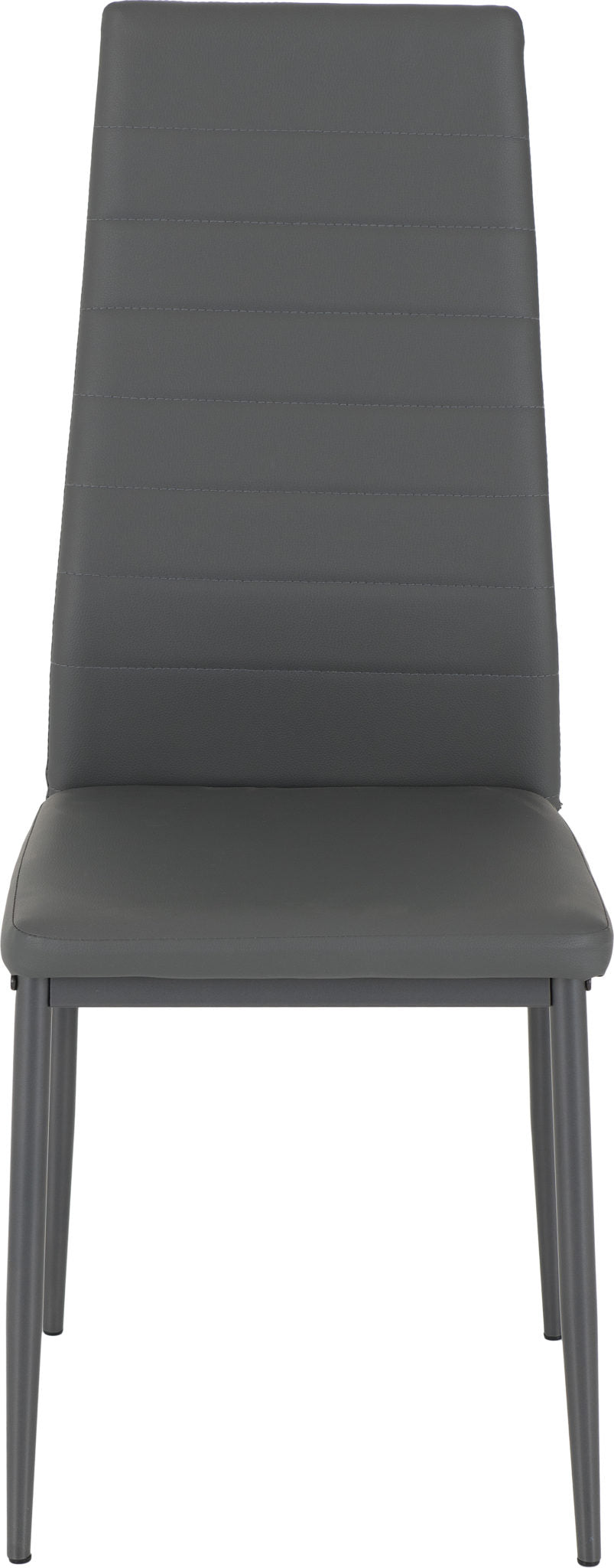 Abbey Small Dining Set (X4 Chairs) - Clear Glass/Grey/Grey Pu