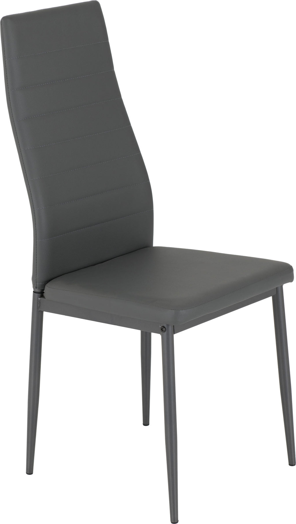 Abbey Small Dining Set (X4 Chairs) - Clear Glass/Grey/Grey Pu