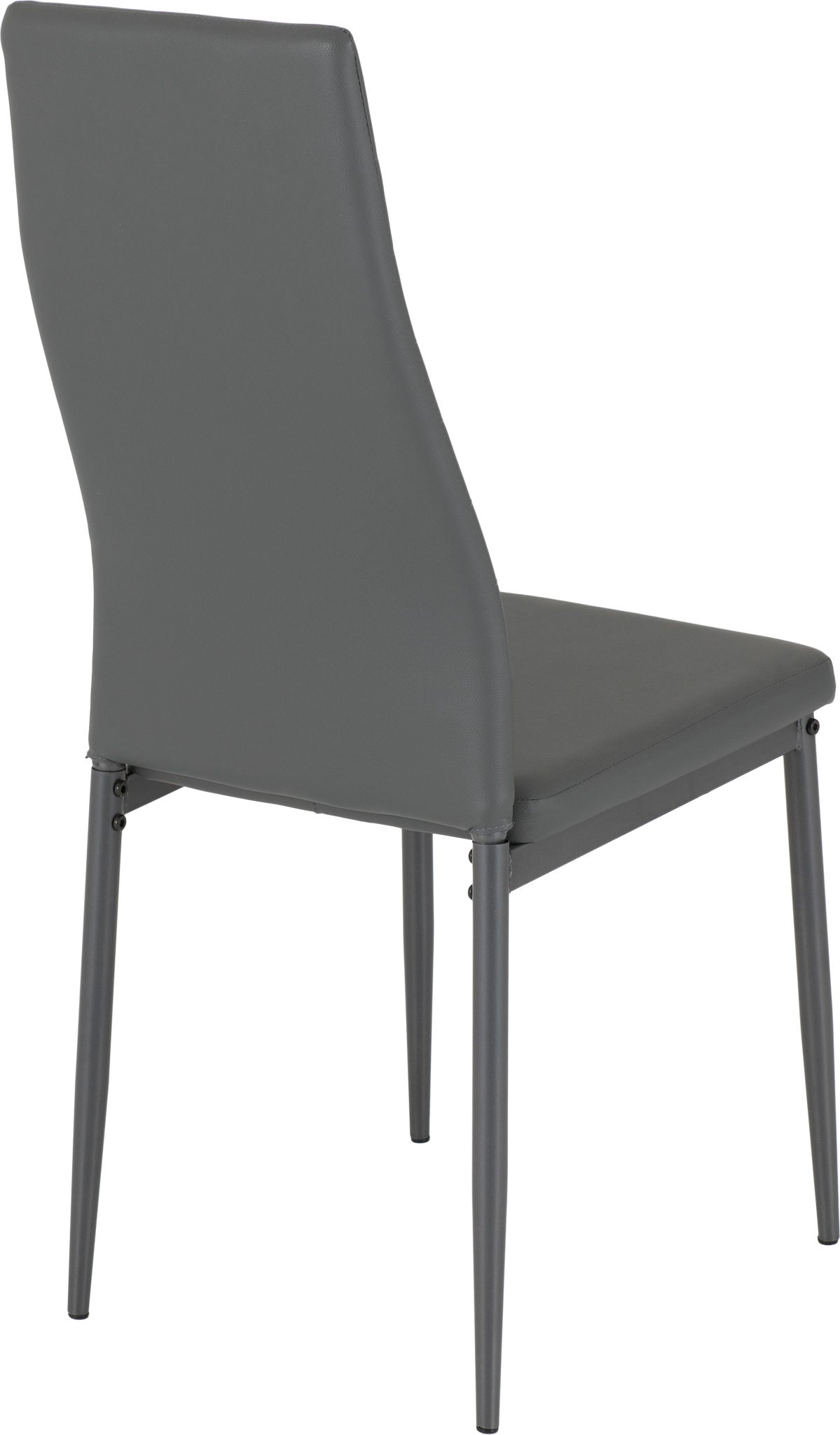Abbey Small Dining Set (X4 Chairs) - Clear Glass/Grey/Grey Pu