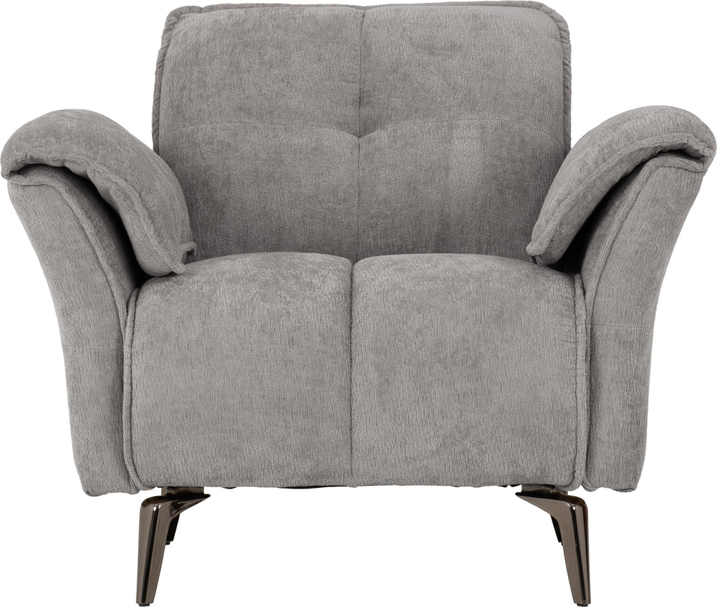 Amalfi 1 Seater Sofa - Grey Fabric