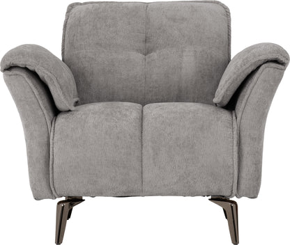 Amalfi 1 Seater Sofa - Grey Fabric