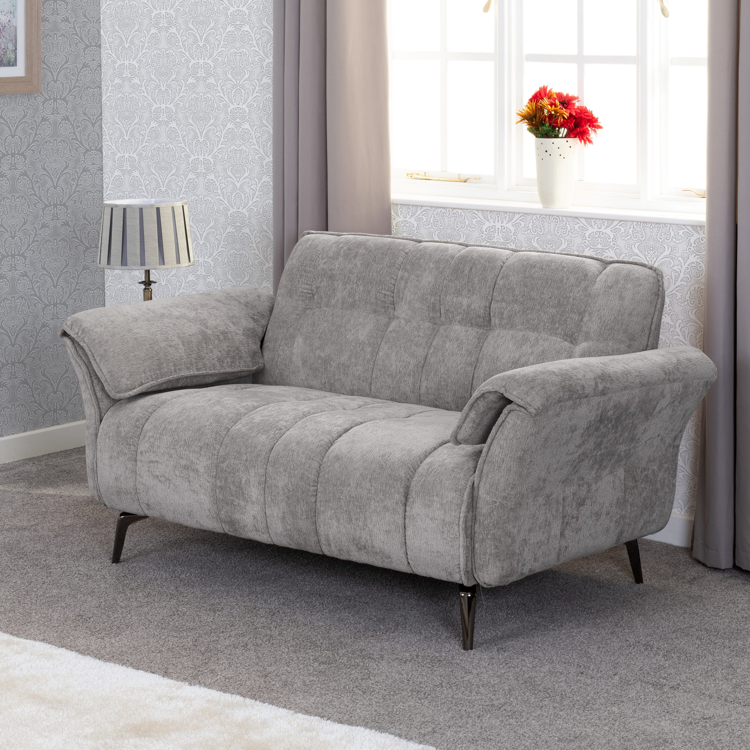 Amalfi 2 Seater Sofa - Grey Fabric