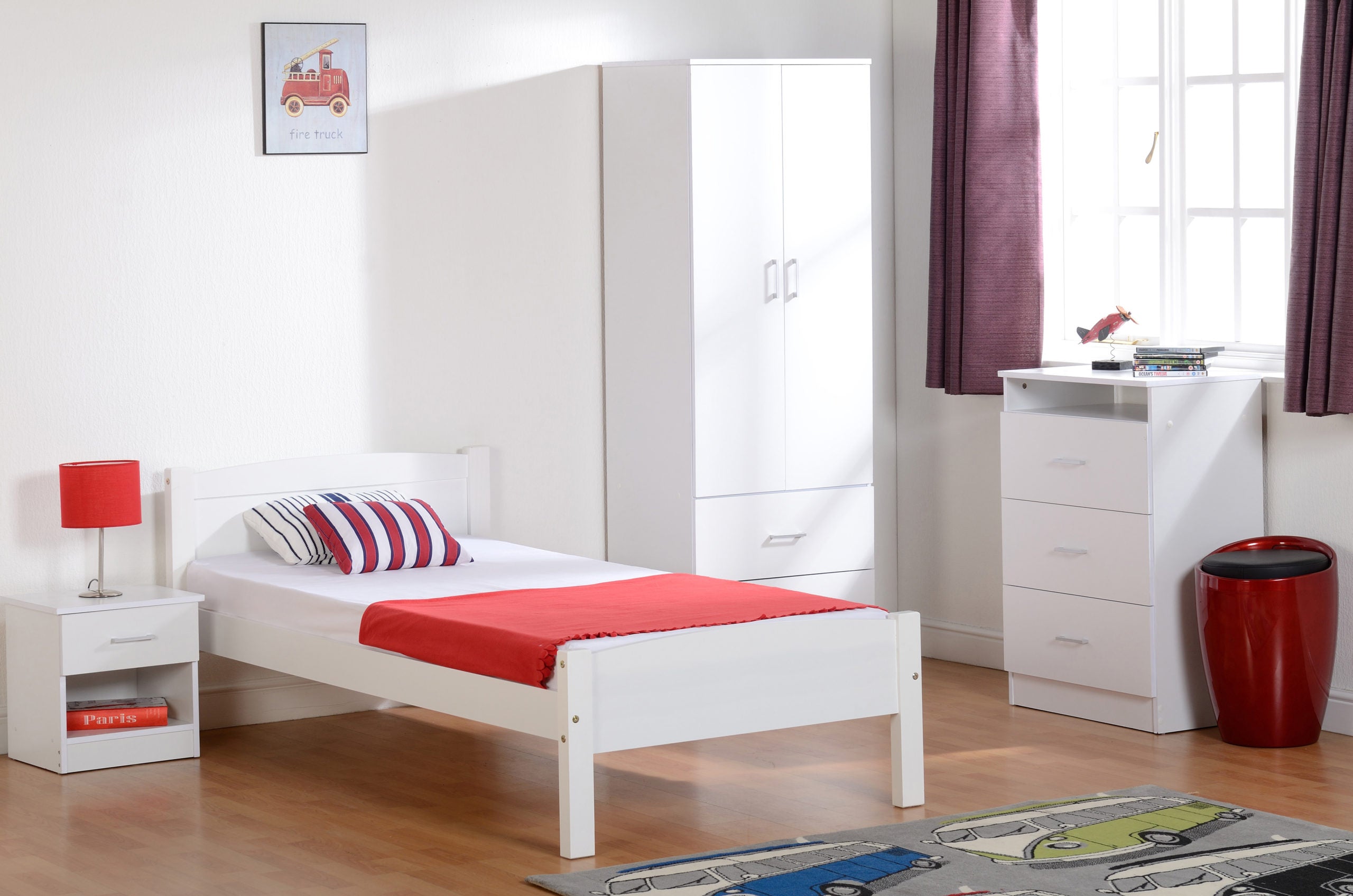 Amber 3' Bed - White