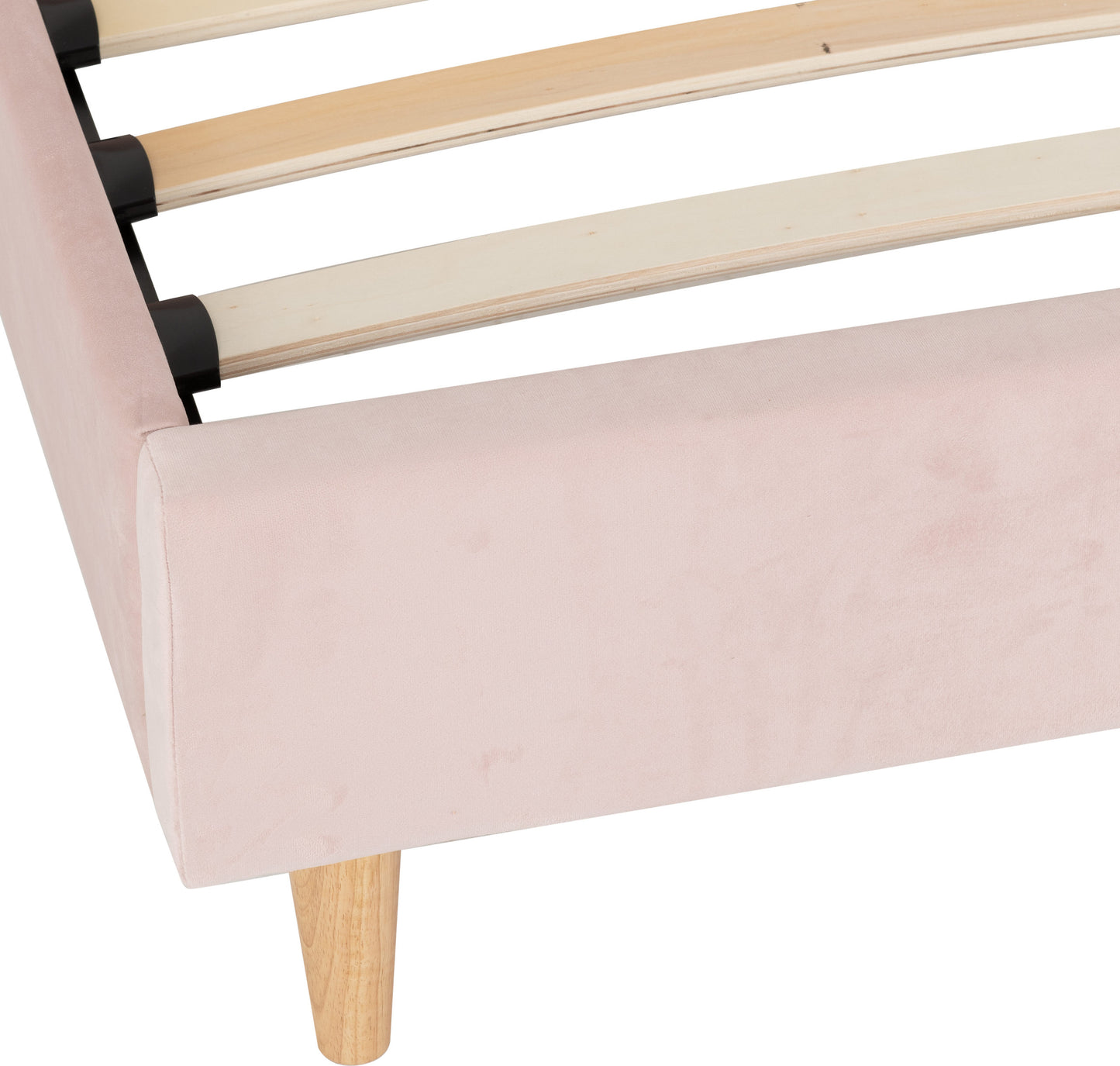 Amelia 3' Bed - Pink Velvet Fabric
