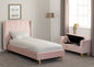 Amelia 3' Bed - Pink Velvet Fabric