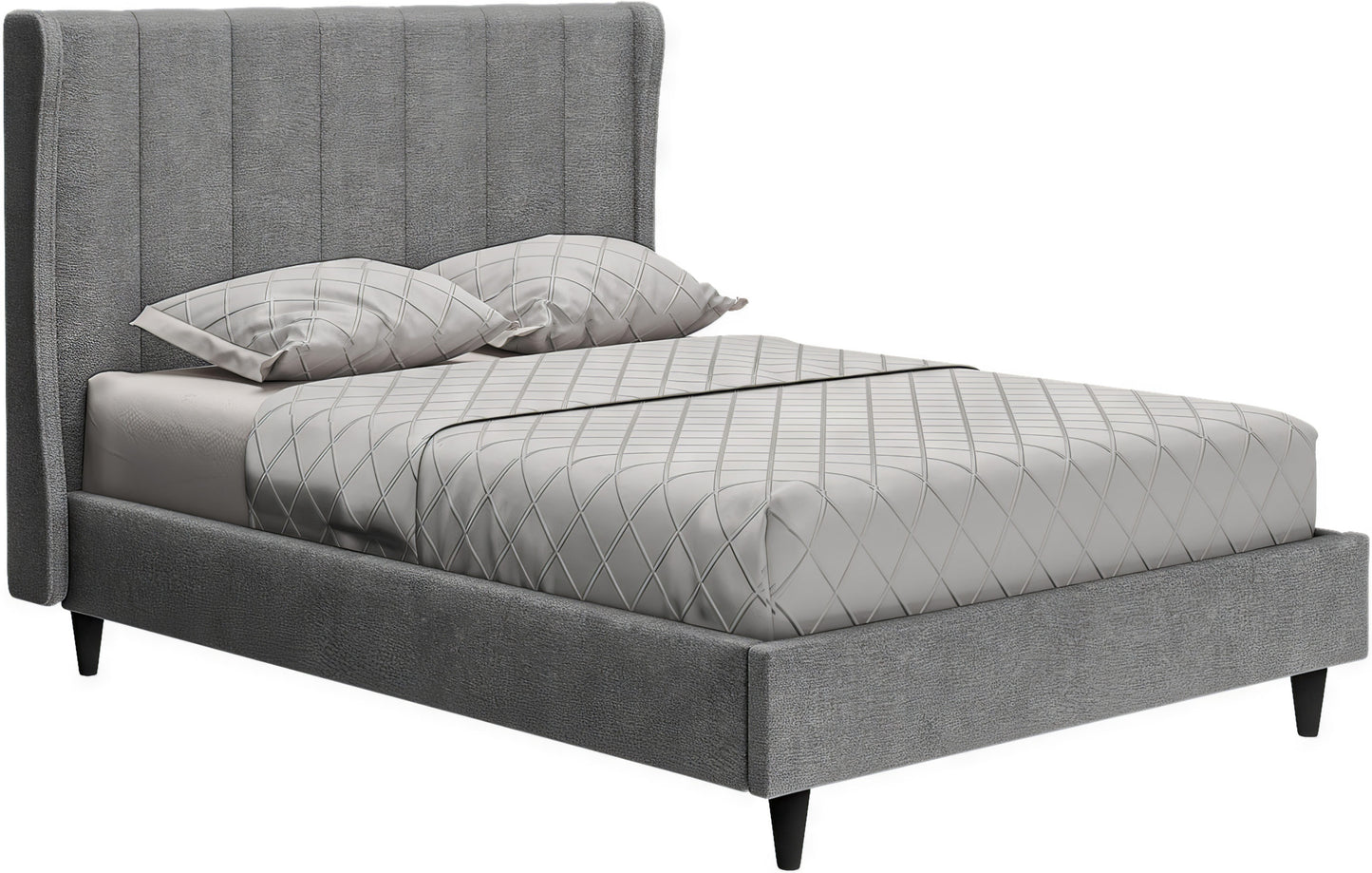 Amelia 4'6" Bed - Dark Grey Fabric