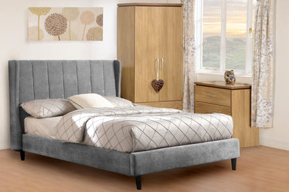 Amelia 4'6" Bed - Dark Grey Fabric