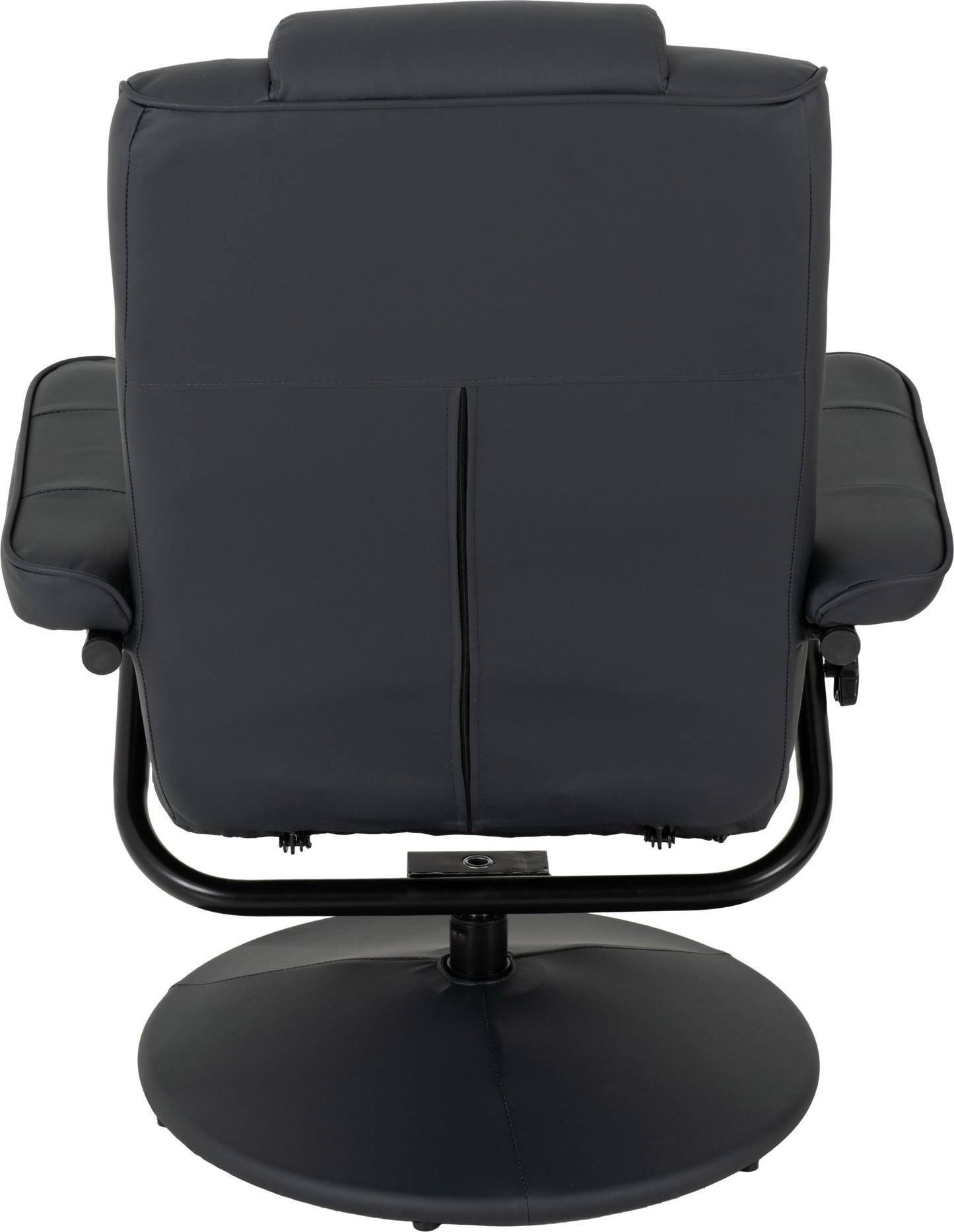 Ascot Recliner Chair And Footstool - Dark Blue Pu