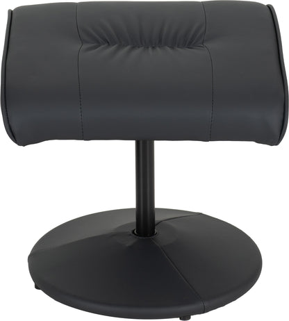 Ascot Recliner Chair And Footstool - Dark Blue Pu