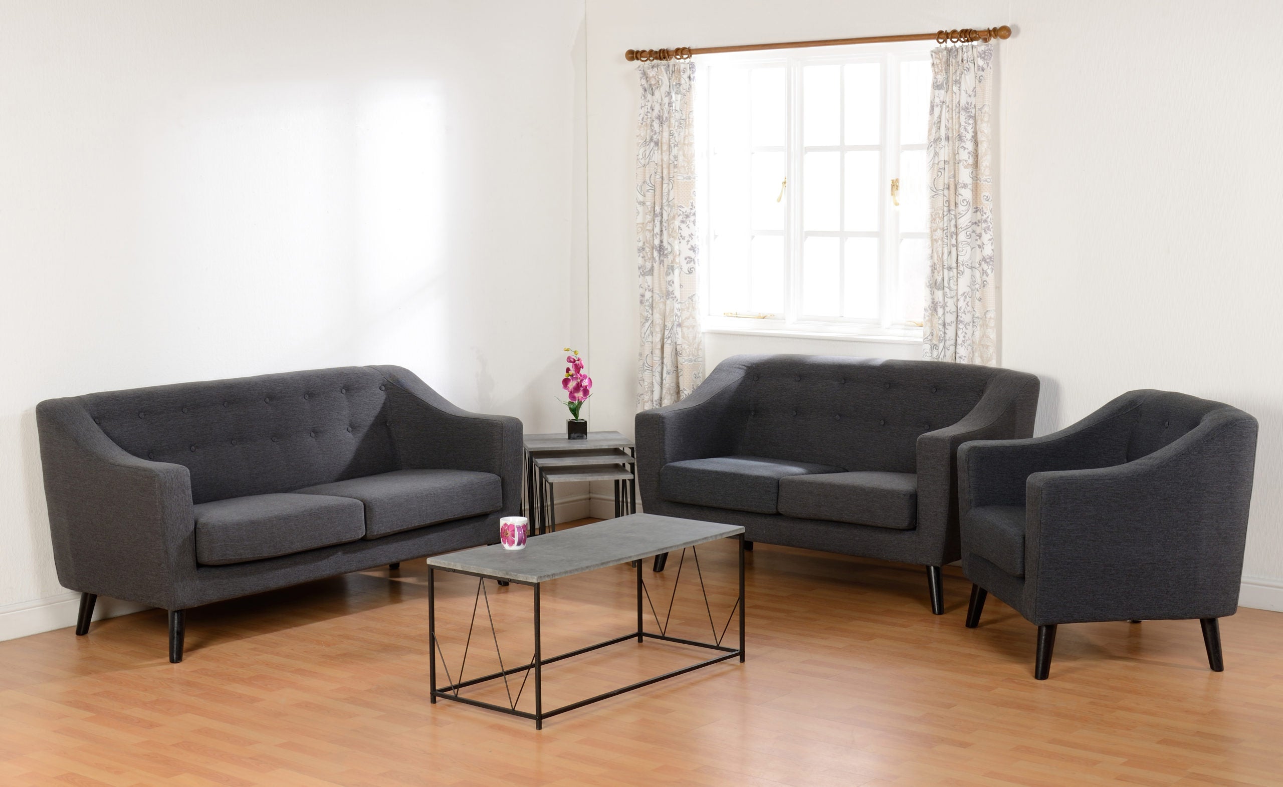 Ashley 1 Seater Sofa - Dark Grey