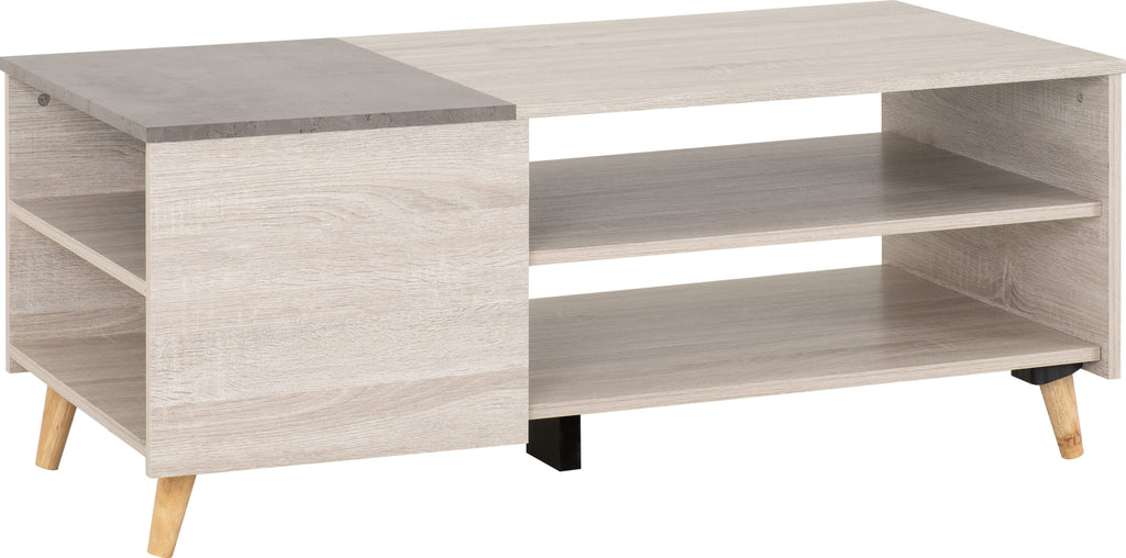Aspen Coffee Table - White Oak/Stone Effect