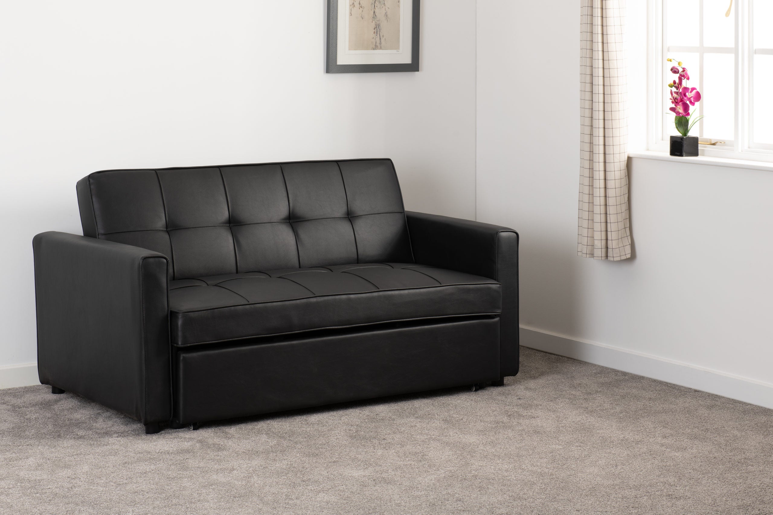 Astoria Sofa Bed - Black Pu
