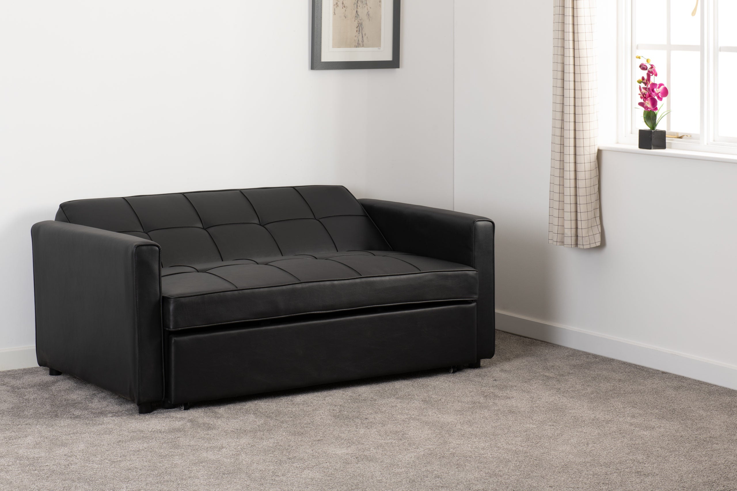 Astoria Sofa Bed - Black Pu