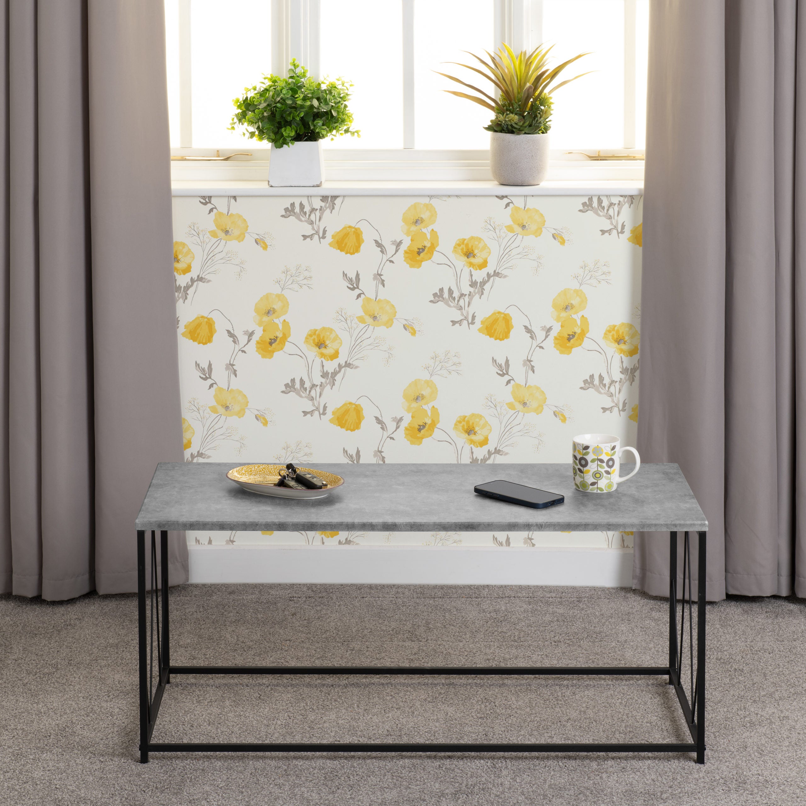 Athens Rectangular Coffee Table - Concrete Effect