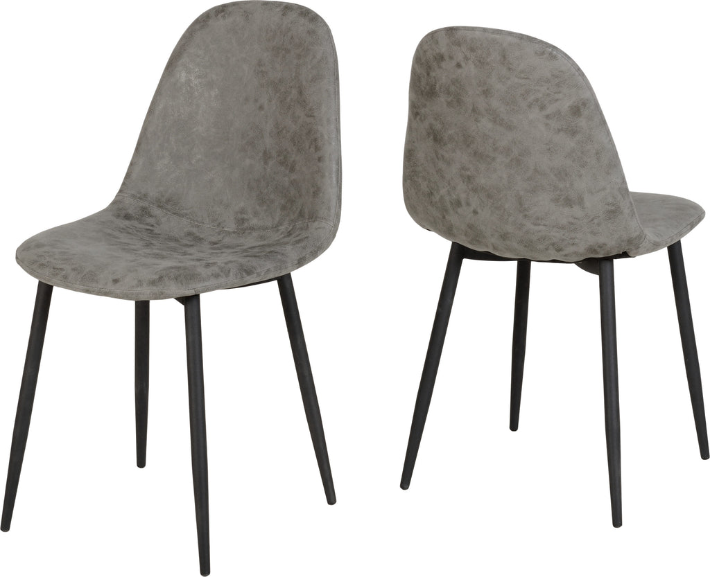 Athens Dining Chair (X2 Per Box) - Grey Pu