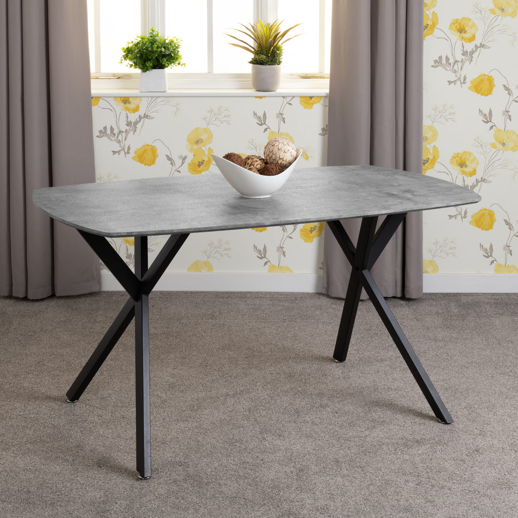 Athens Rectangular Dining Table - Concrete Effect