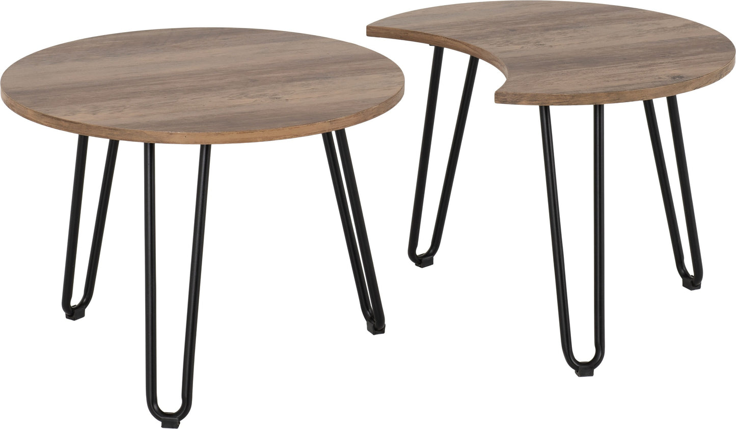 Athens Duo Coffee Table Set - Medium Oak Effect