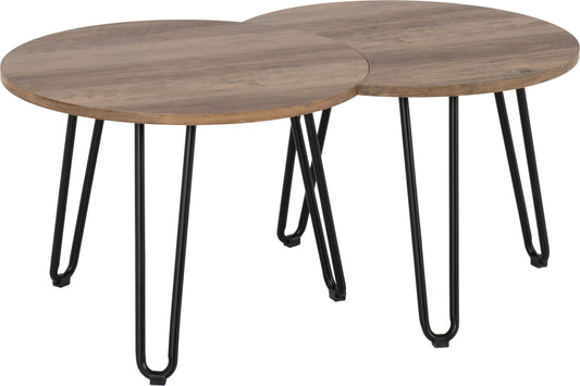 Athens Duo Coffee Table Set - Medium Oak Effect