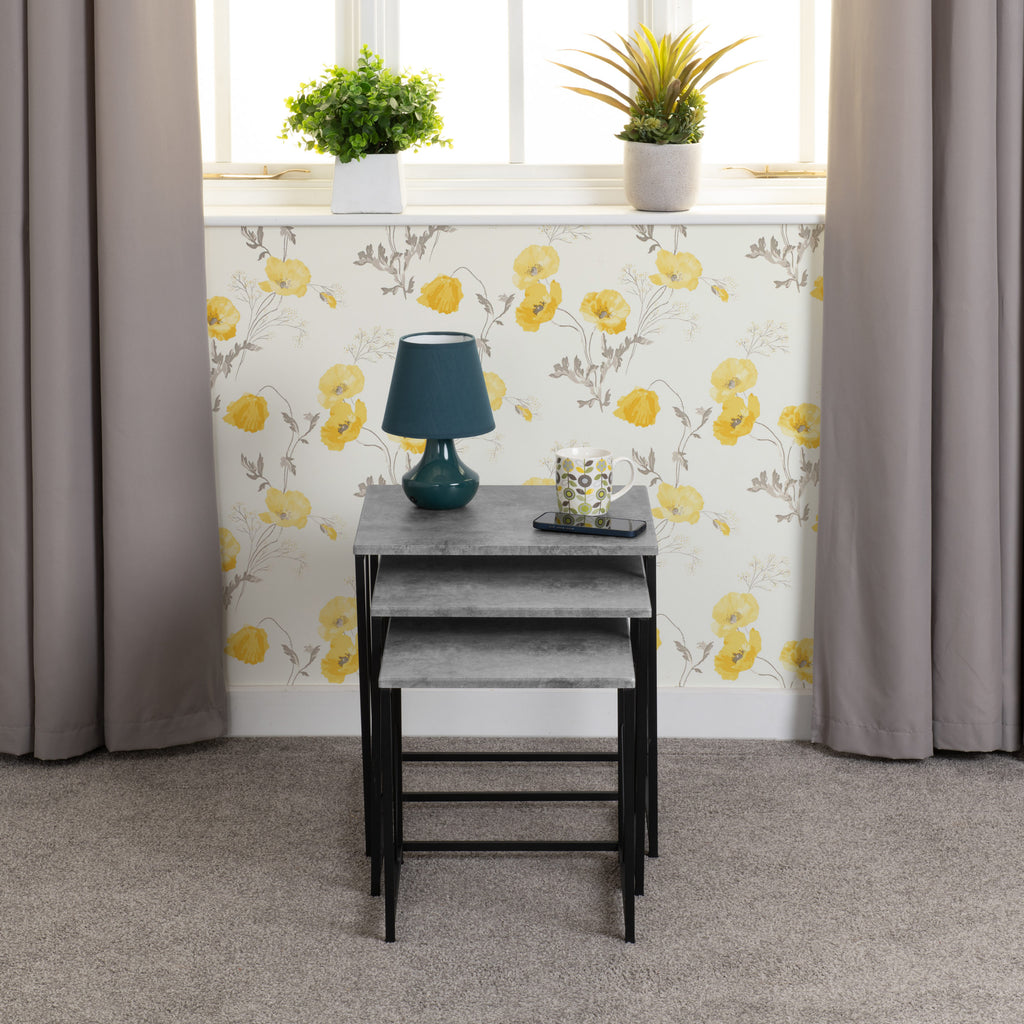 Athens Square Nest Of Tables - Concrete Effect