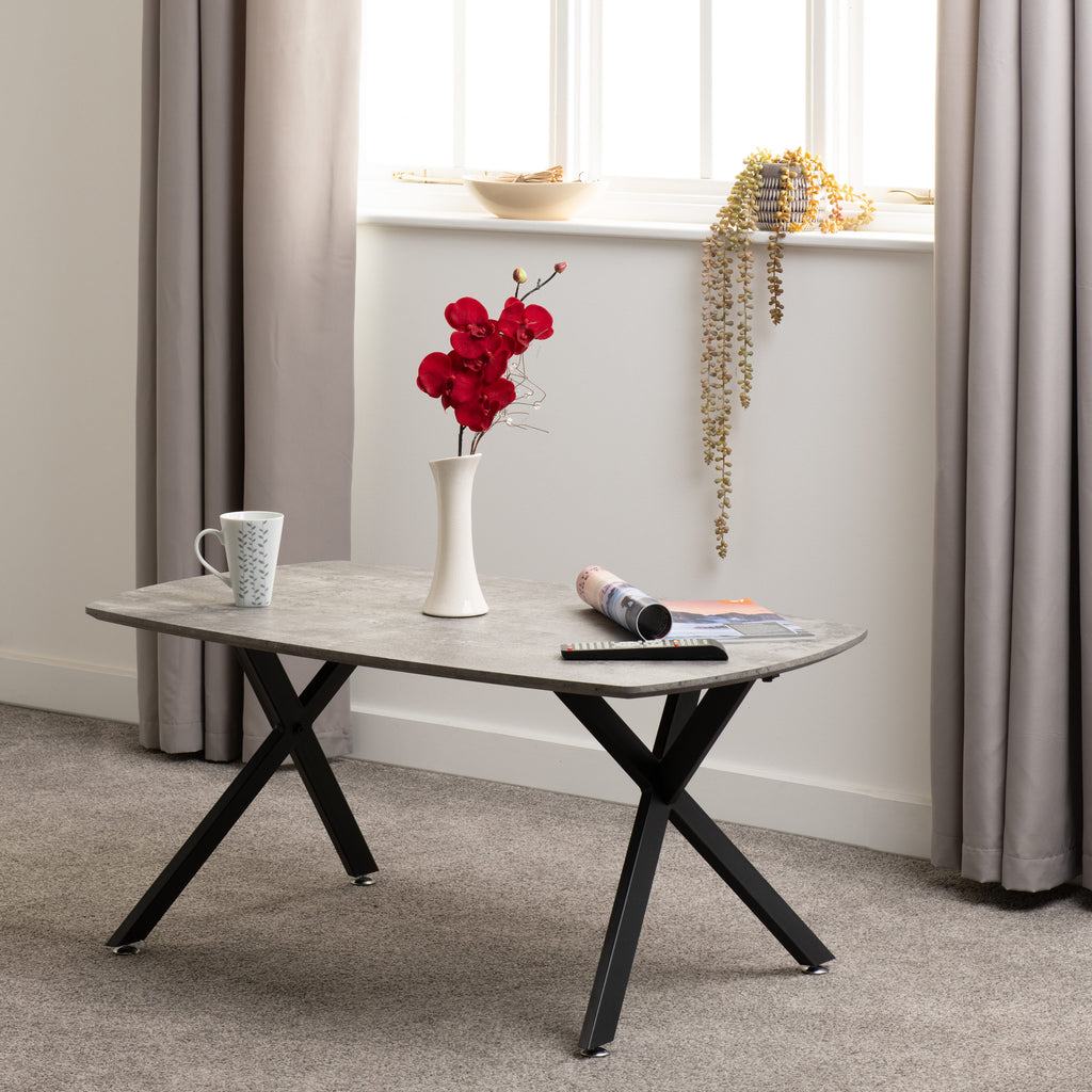 Athens Oval Coffee Table - Concrete Effect