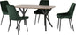 Athens Rect & Avery Dining Set (X4 Chairs) - Medium Oak Effect/Emerald Green Velvet