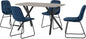 Athens Rect & Lukas Dining Set (X4 Chairs) - Concrete/Sapphire Blue Velvet
