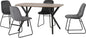 Athens Rect & Lukas Dining Set (X4 Chairs) - Medium Oak Effect/Grey Velvet