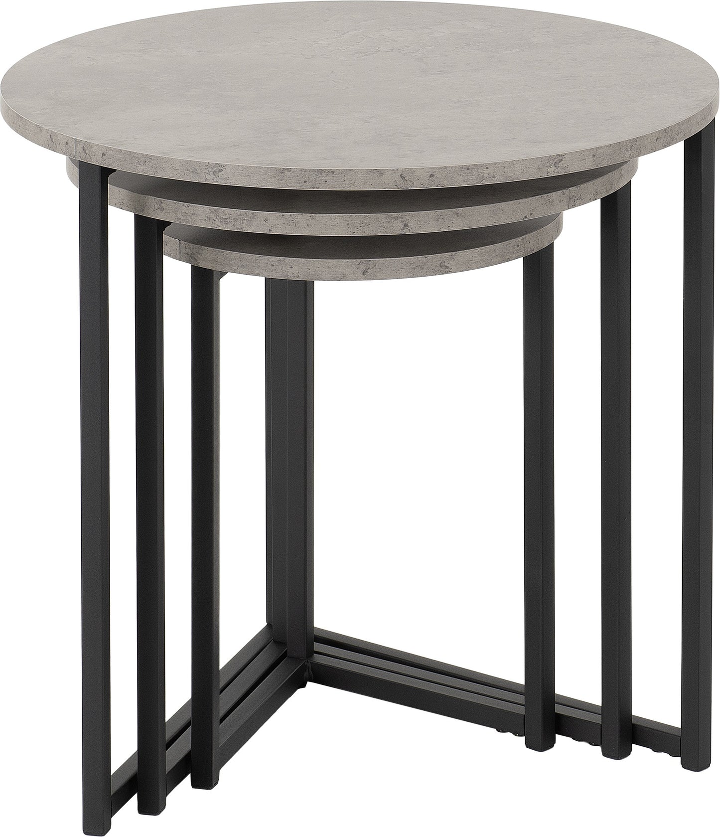 Athens Round 3Pc Nest Of Tables - Concrete Effect