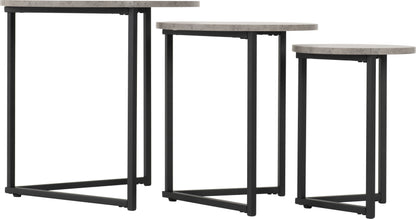 Athens Round 3Pc Nest Of Tables - Concrete Effect