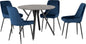 Athens Round & Avery Dining Set (X4 Chairs) - Concrete/Sapphire Blue Velvet